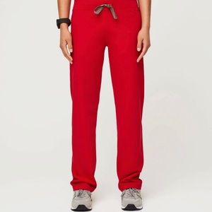 FIGS Livingston™ Basic Scrub Pants Regular Pop Red